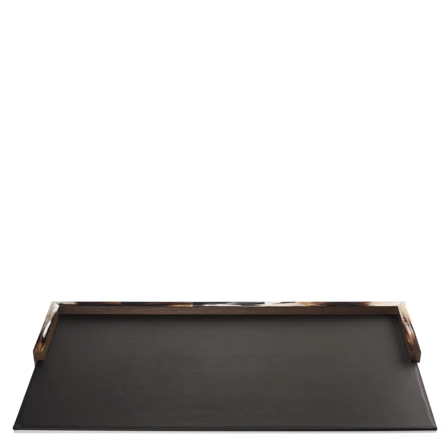 picture 1 Exclusive desk pad made of Tosca leather in dark brown color - Arcahorn