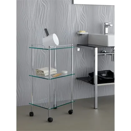 Zdjęcie Szklany wózek 3-poziomowy do stylowej łazienki – Stilhaus