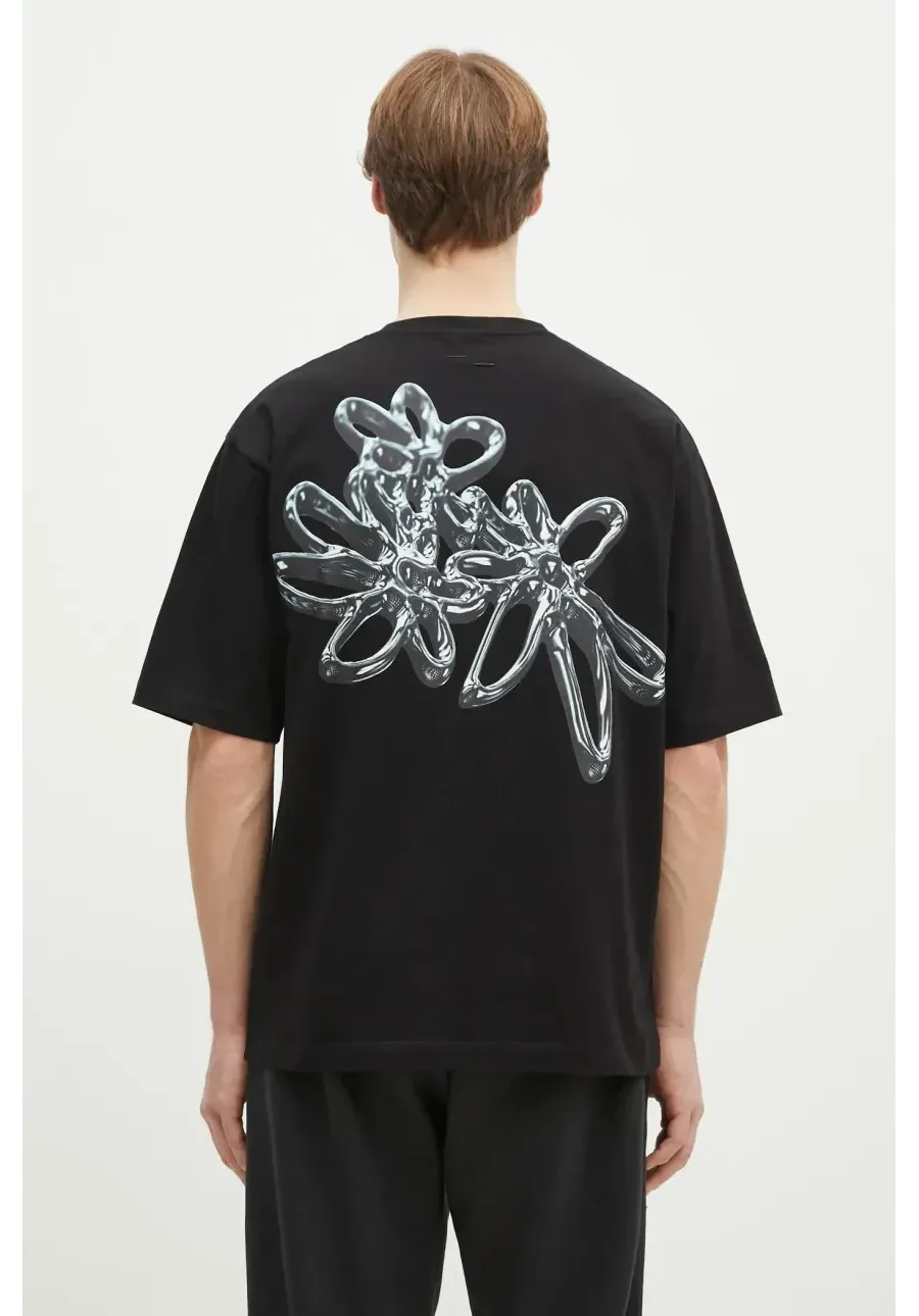 obrazek 1 Filling Pieces t-shirt bawełniany Chrome Flower męski kolor czarny z nadrukiem 74499821861
