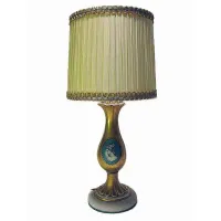 Zdjęcie Złota porcelanowa lampa o okrągłym kształcie