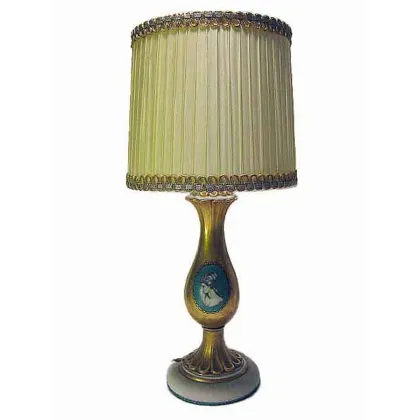 Zdjęcie Złota porcelanowa lampa o okrągłym kształcie