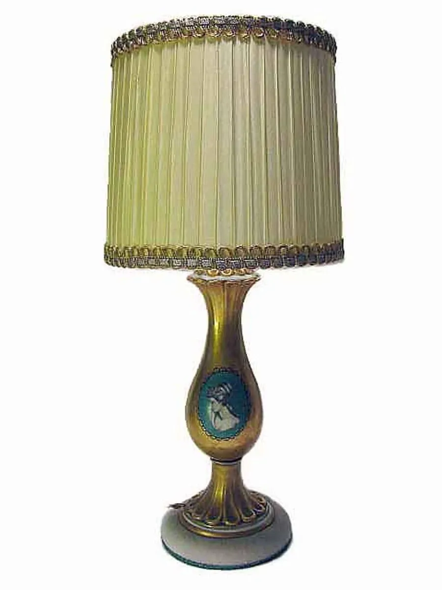 obrazek 1 Złota porcelanowa lampa o okrągłym kształcie