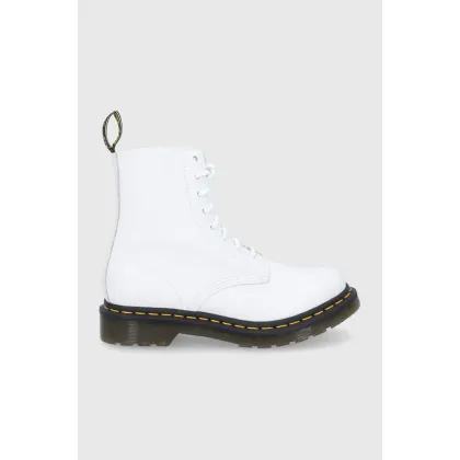 Zdjęcie Dr. Martens Workery skórzane 1460 Pascal kolor biały na płaskim obcasie 26802543