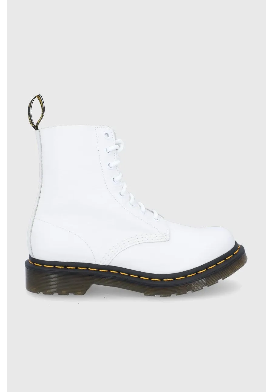 obrazek 1 Dr. Martens Workery skórzane 1460 Pascal kolor biały na płaskim obcasie 26802543