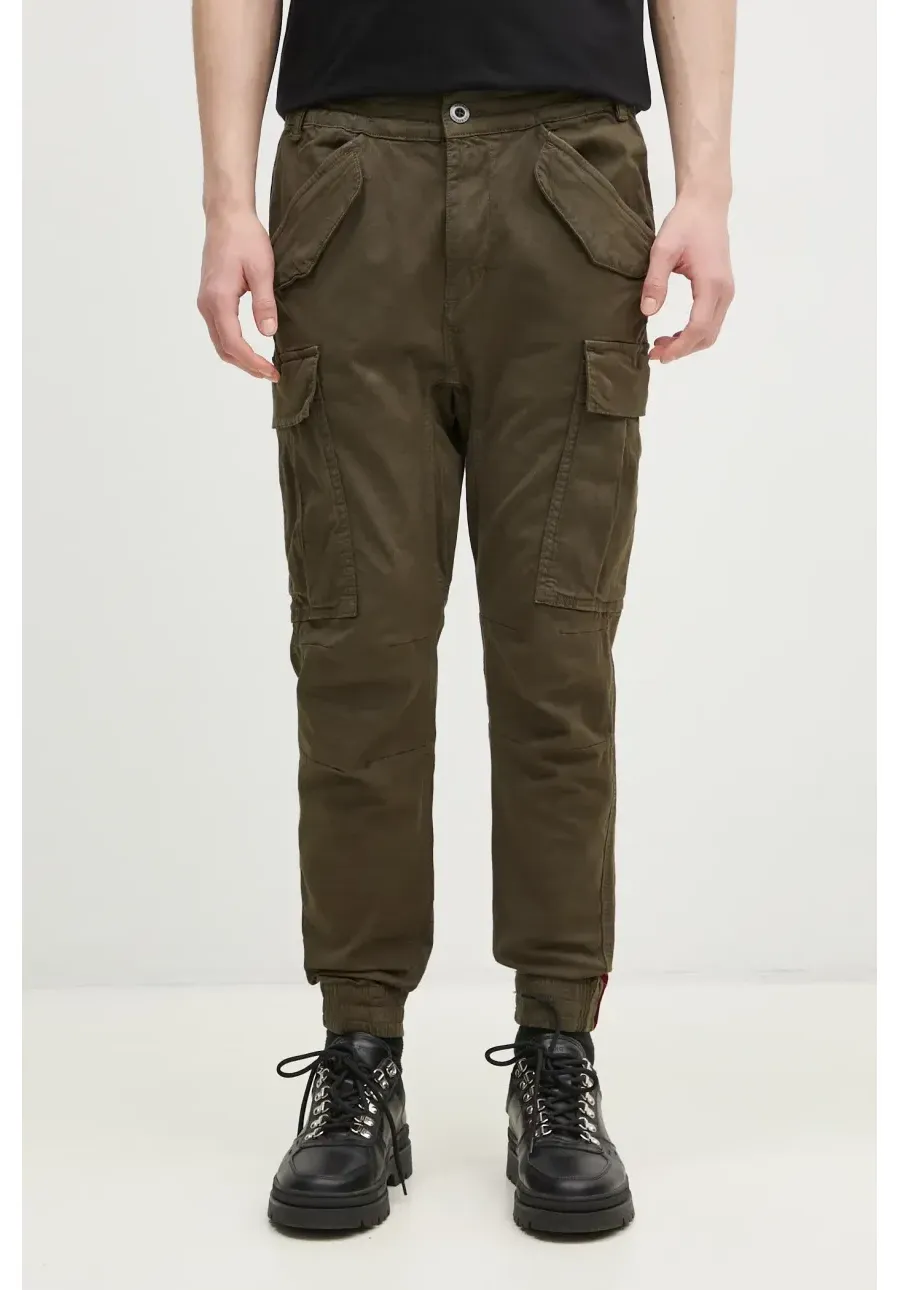 obrazek 1 Alpha Industries spodnie Spodnie Alpha Industries Alman Pant 188201 413 męskie kolor zielony w fasonie cargo