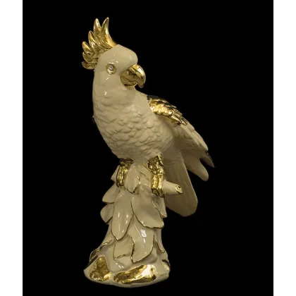 Picture Large ceramic parrot with gold