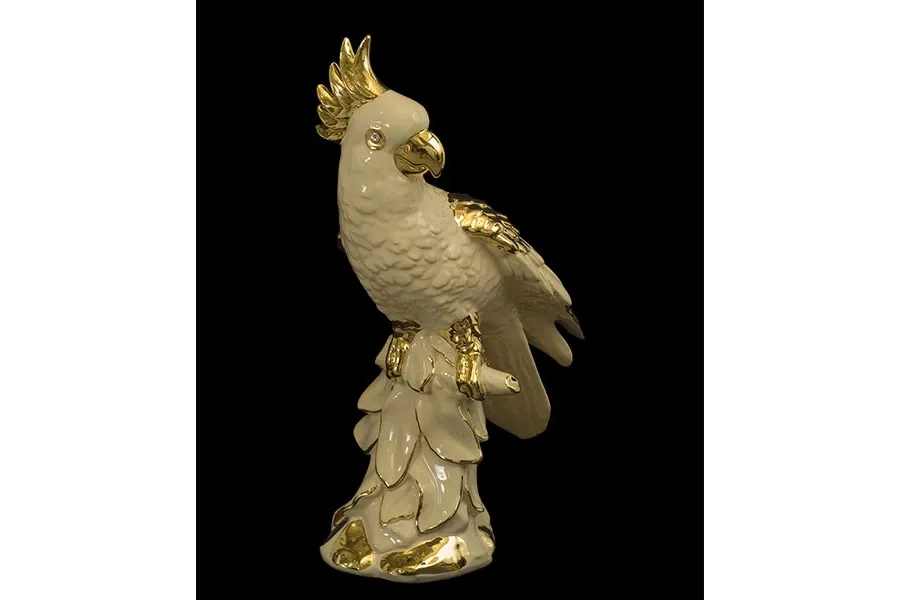 picture 1 Ceramic parrot decorated with gold