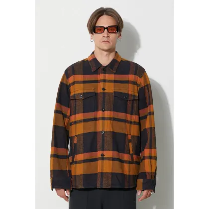 Zdjęcie Norse Projects koszula bawełniana Julian Organic Heavy Twill Overshirt męska kolor żółty relaxed z kołnierzykiem klasycznym N40-0629-7004