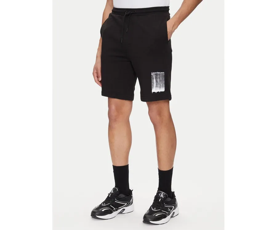 obrazek 1 Calvin Klein Jeans Szorty sportowe Brush Stroke J30J327528 Czarny Regular Fit