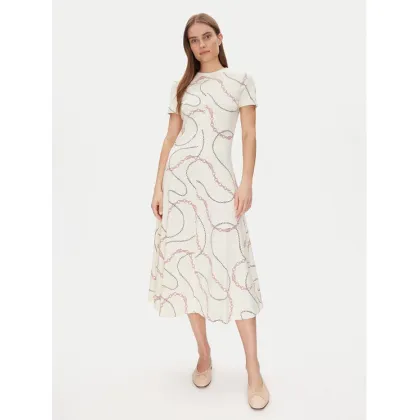 Zdjęcie Tommy Hilfiger Sukienka codzienna Modern F&F Midi Dress WW0WW44547 Biały Regular Fit