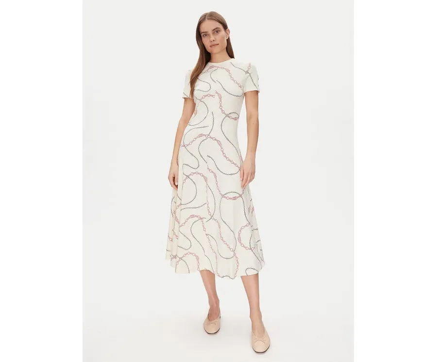obrazek 1 Tommy Hilfiger Sukienka codzienna Modern F&F Midi Dress WW0WW44547 Biały Regular Fit