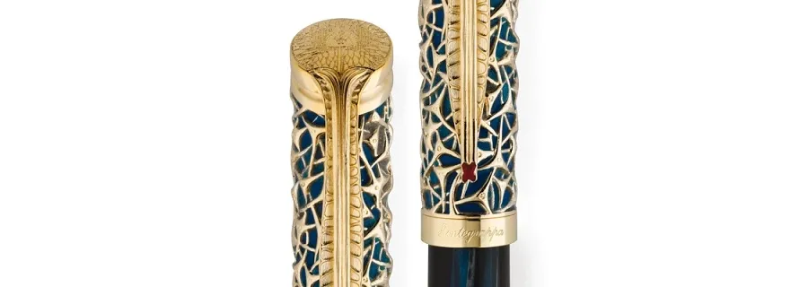 picture 2 Extravagant Golden Fountain Pen with Diamonds - The Brain Montegrappa
