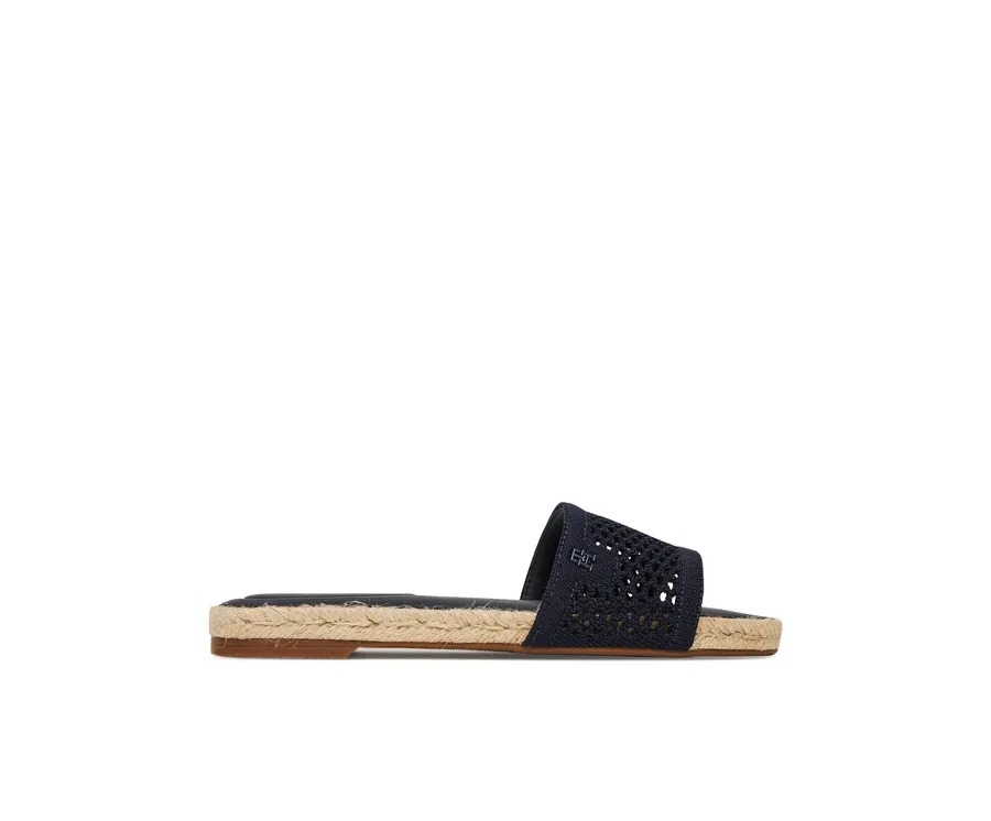 obrazek 1 Tommy Hilfiger Espadryle Knit Mesh Espadrille Flat Sandal FW0FW08744 Granatowy