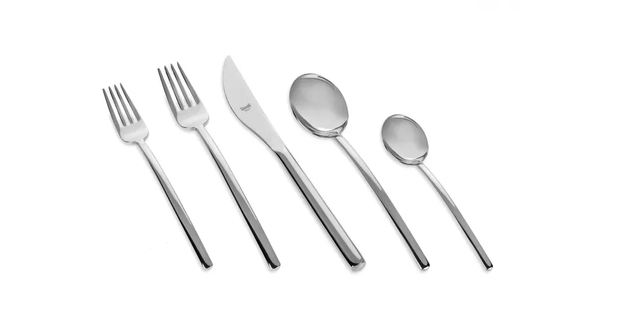 obrazek 1 Stylowy włoski komplet 6 łyżek Gourmet z kolekcji Due ze stali nierdzewnej