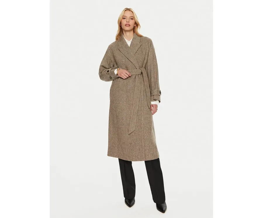 obrazek 1 Tommy Hilfiger Płaszcz wełniany WW0WW43159 Beżowy Regular Fit