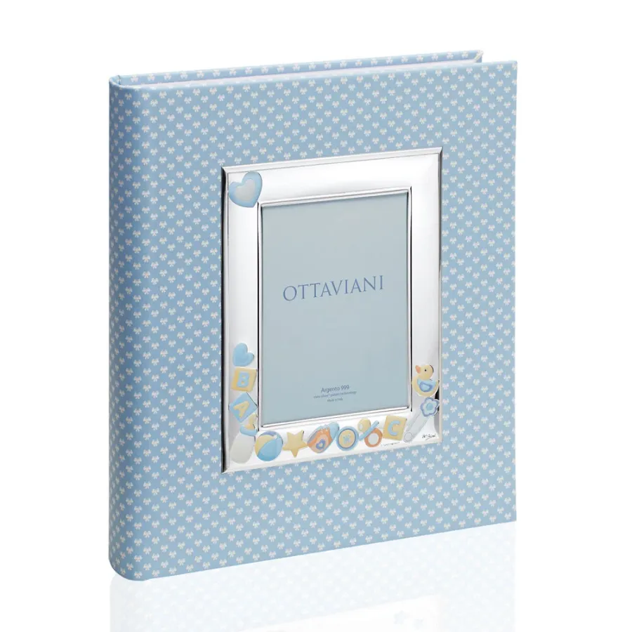 obrazek 1 Niebieski album na zdjęcia dziecka „Kaczka” 20×25 cm