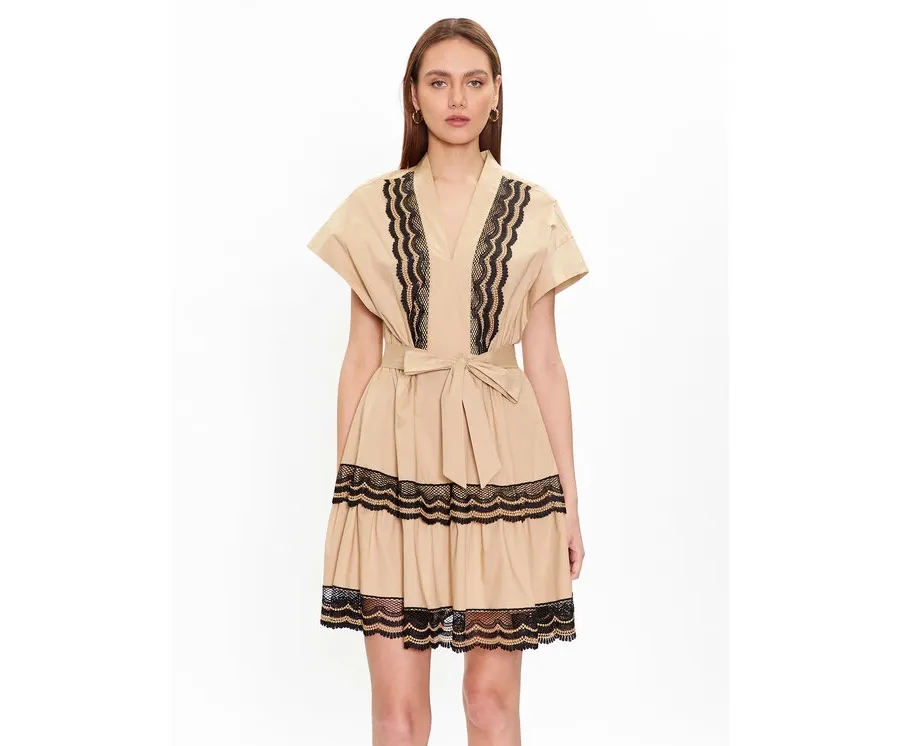 obrazek 1 TWINSET Sukienka letnia 231TT2123 Beżowy Regular Fit