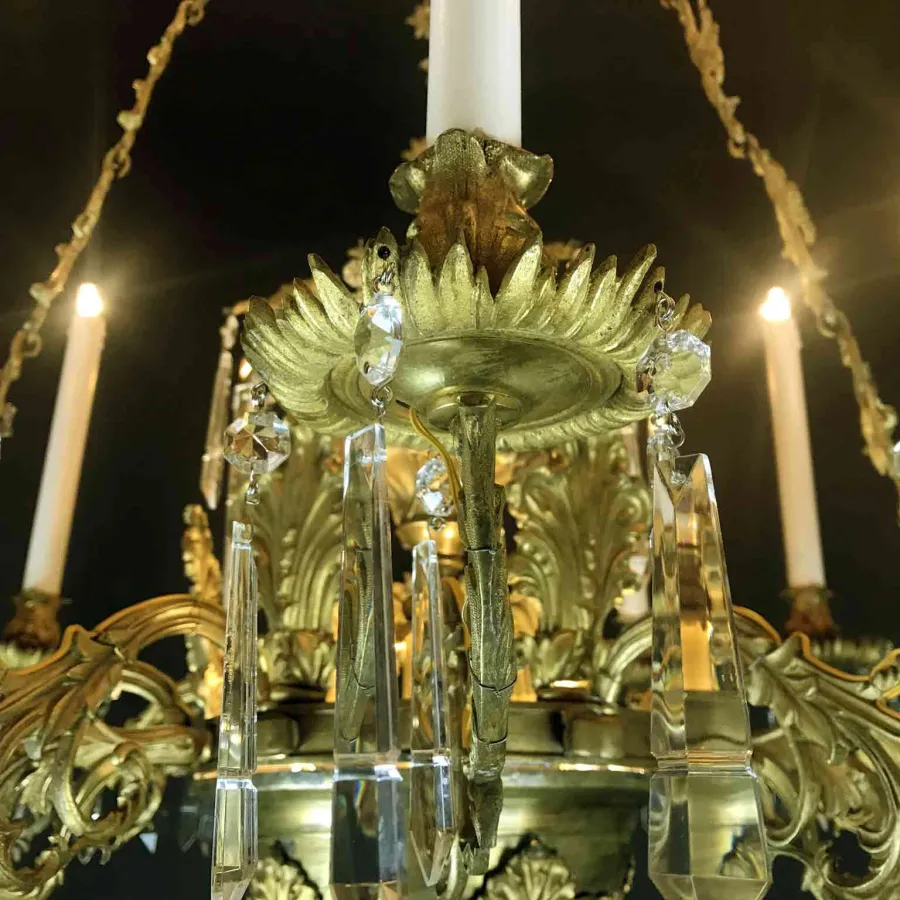 obrazek 4 Vintage - pozłacany żyrandol na 9 świateł