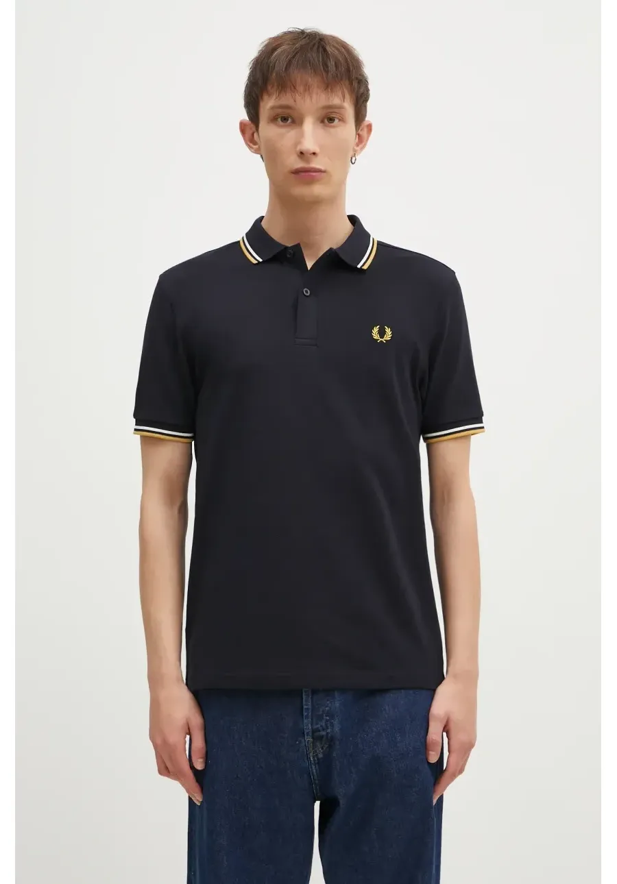 obrazek 1 Fred Perry polo bawełniane The Twin Tipped Shirt kolor granatowy gładki M3600.W53