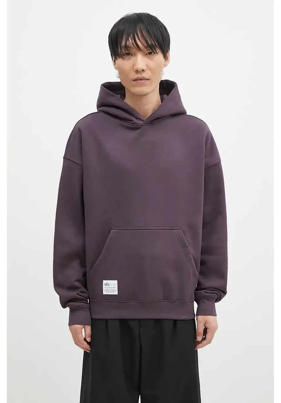 obrazek 1 Alpha Industries bluza Logo BP Hoody męska kolor fioletowy z kapturem z nadrukiem 146336