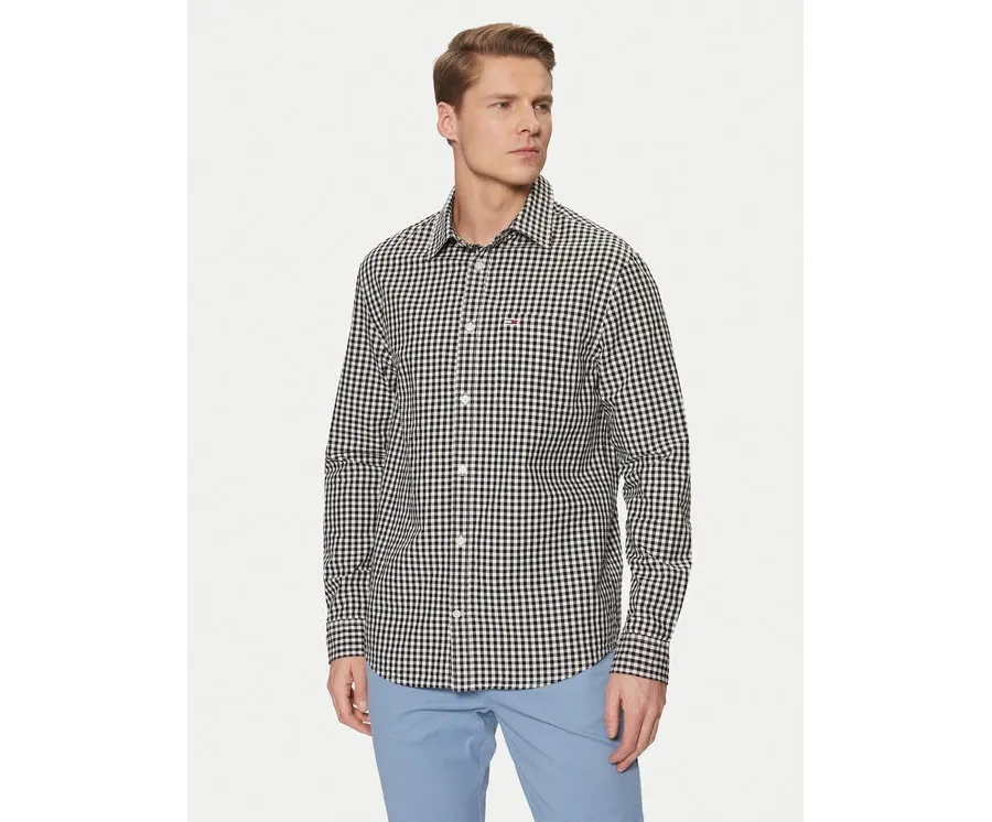 obrazek 1 Tommy Jeans Koszula Poplin Check DM0DM21115 Czarny Regular Fit