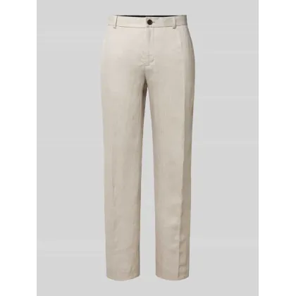 Zdjęcie Spodnie do garnituru o kroju regular fit z lnu w kant model ‘WILL’