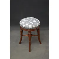 Zdjęcie Antyczny, mahoniowy stołek obrotowy Regencyjny, z siedziskiem z regulacją wysokości