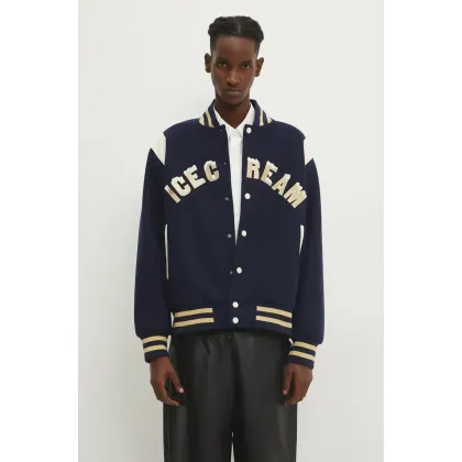 Zdjęcie ICECREAM kurtka bomber Drippy Varsity Jacket męski kolor granatowy przejściowa oversize IC24301
