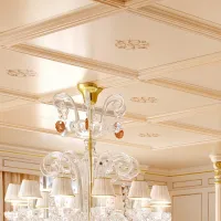 Picture Luxurious ceiling panels made of walnut