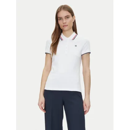 Zdjęcie Tommy Hilfiger Polo Feminine Sporty Slim Polo Ss WW0WW44517 Biały Regular Fit