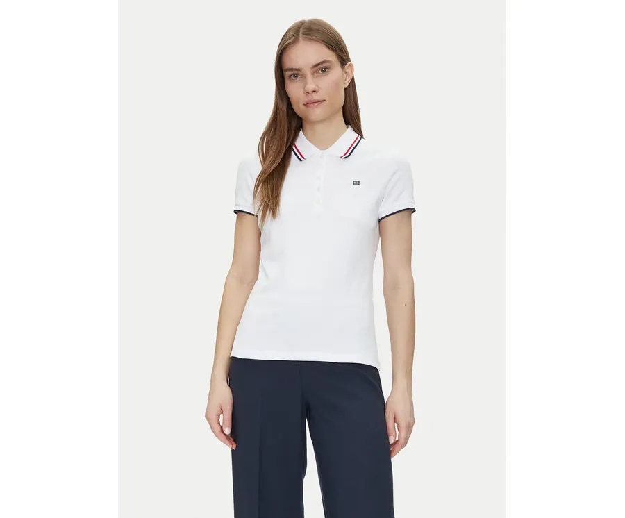 obrazek 1 Tommy Hilfiger Polo Feminine Sporty Slim Polo Ss WW0WW44517 Biały Regular Fit