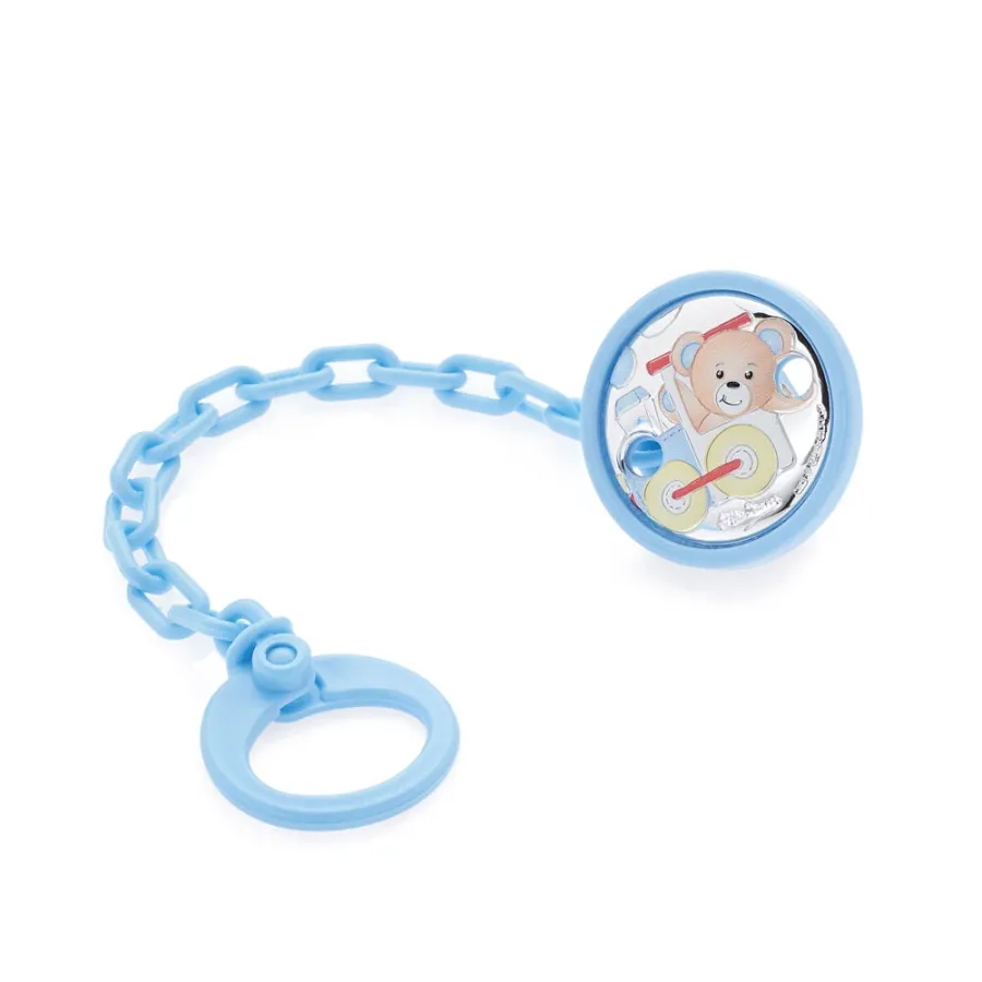 obrazek 1 Stylowy niebieski uchwyt na smoczek „Pociąg marzeń”