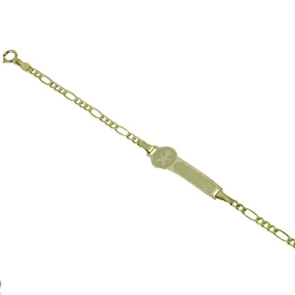 Zdjęcie Bransoletka z grawerowaną laserowo tabliczką niemowlęcą z łańcuszkiem trzy + jedno ogniwo