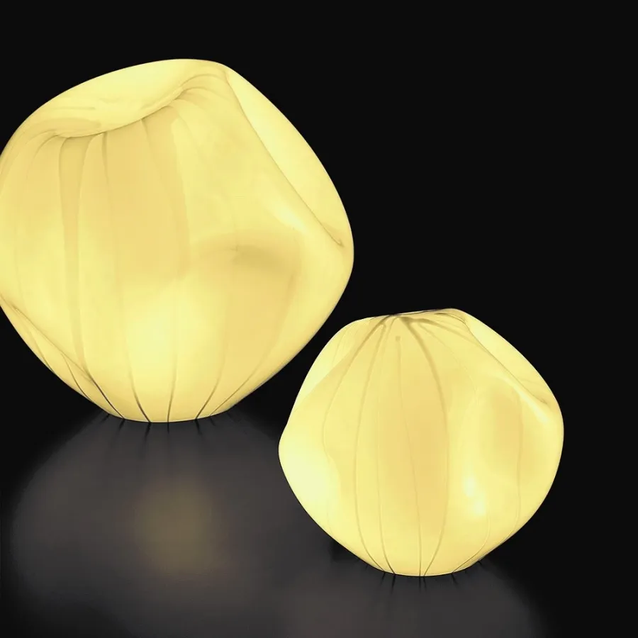 obrazek 5 Oryginalna szklana lampa o wyglądzie zgniecionej kuli