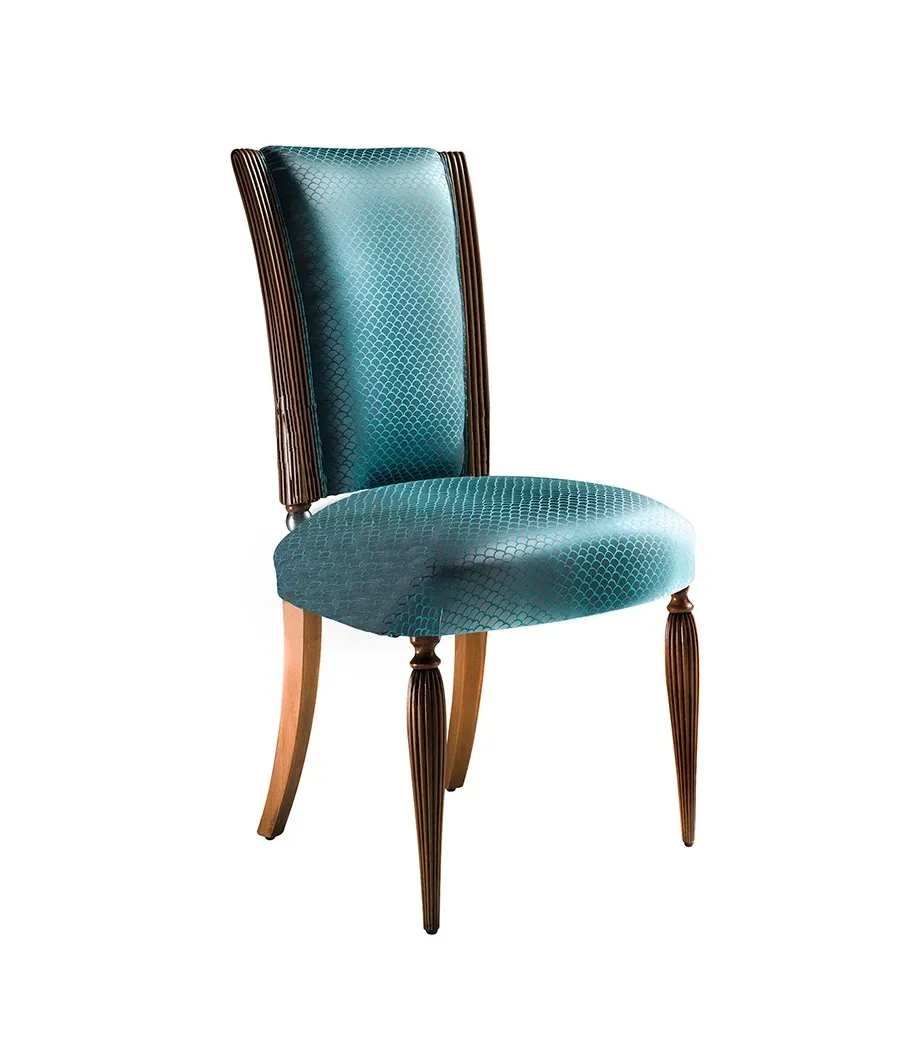 obrazek 1 Wyjątkowe krzesło do jadalni DECO - miód, srebro, turkus - Collecion Alexandra