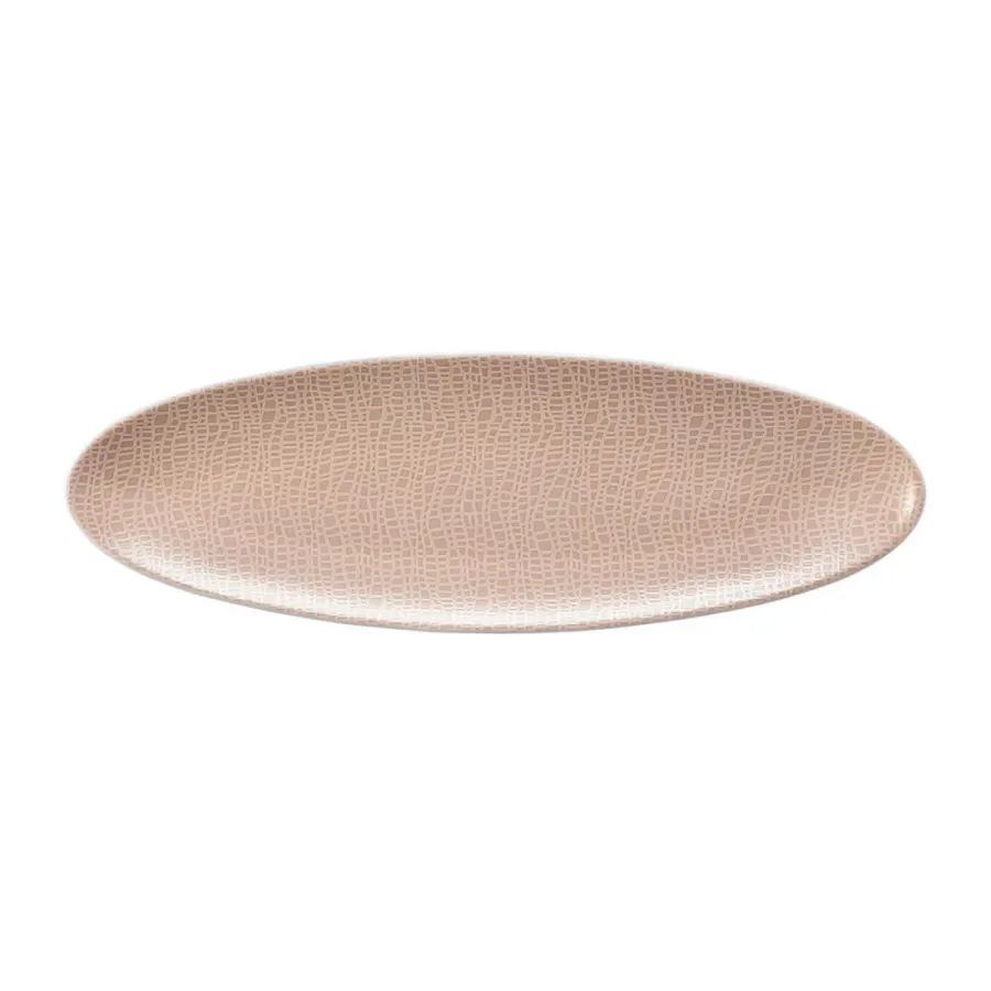 obrazek 1 Porcelanowy wąski owalny talerz do serwowania 35x12 cm zdobiony różowym wzorem - Seltmann Weiden
