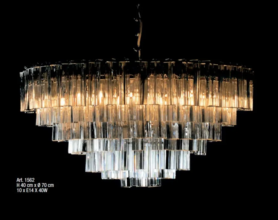 obrazek 1 Stylowy żyrandol z przezroczystego szkła Murano o wyjątkowym designie - Il Paralume Marina