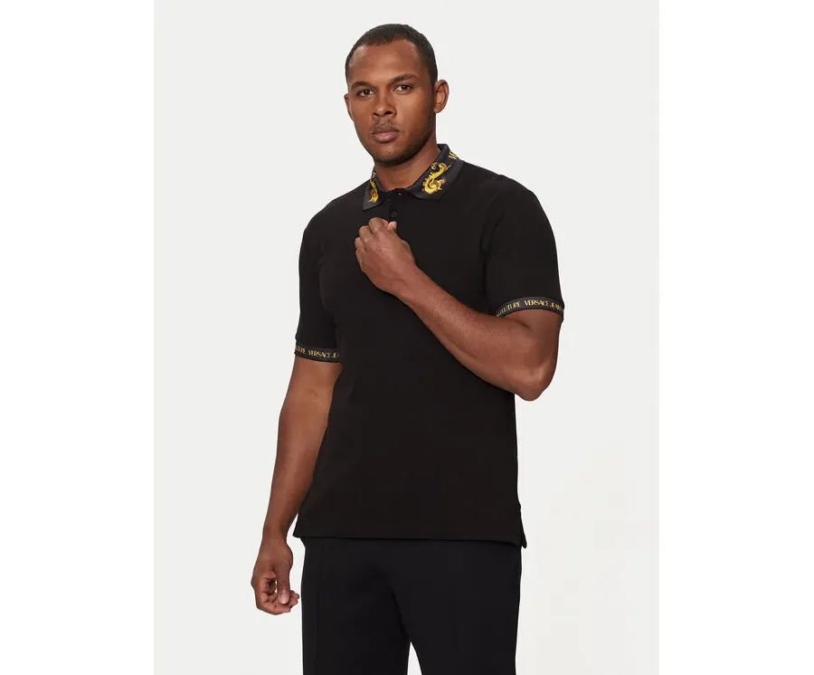 obrazek 1 Versace Jeans Couture Polo 76GAGT00 Czarny Regular Fit