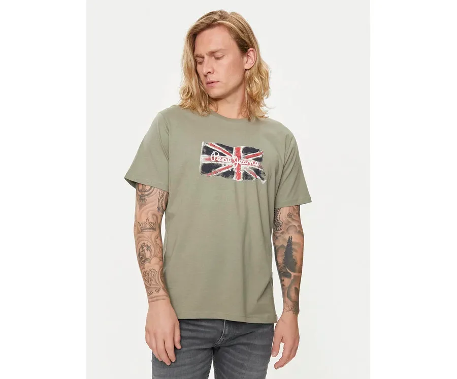 obrazek 1 Pepe Jeans T-Shirt Clag PM509384 Zielony Regular Fit