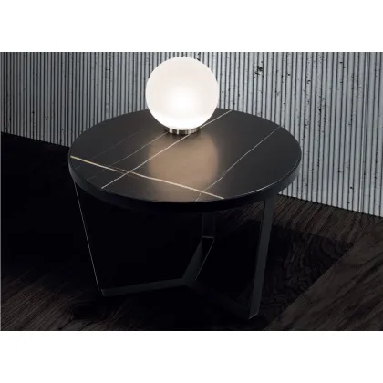 Zdjęcie Stylowy stolik kawowy Versailles, lakierowany na czarno, blat z marmuru