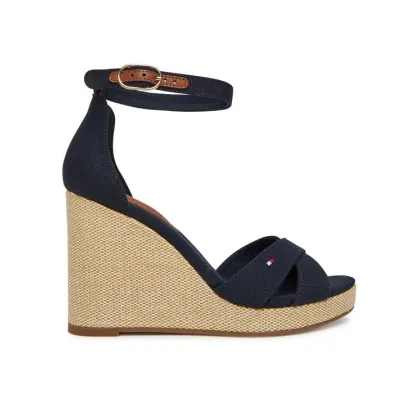 Zdjęcie Tommy Hilfiger Sandały Flag High Wedge Espad Crisscross FW0FW08661 Granatowy