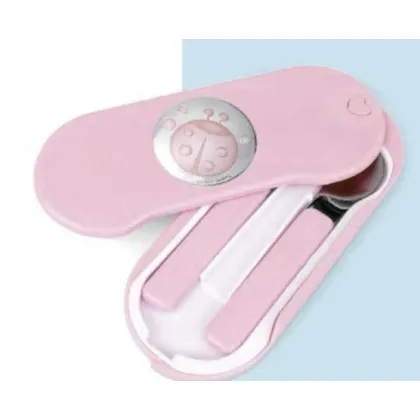 Picture Stylish children's cutlery set in a pink plastic box