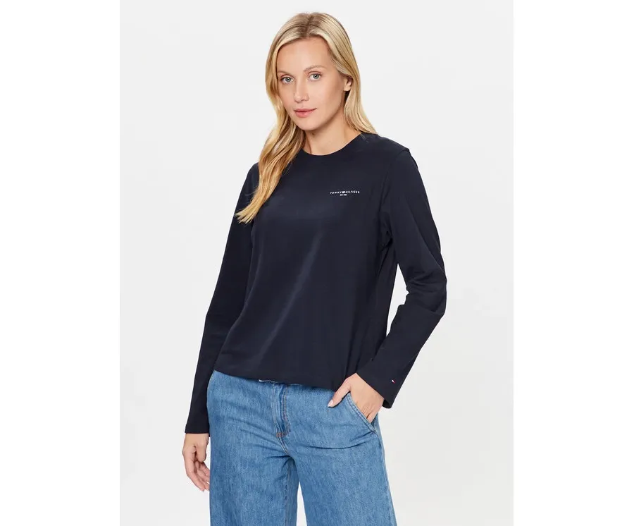 obrazek 1 Tommy Hilfiger Bluzka Mini Corp Logo WW0WW39784 Granatowy Relaxed Fit
