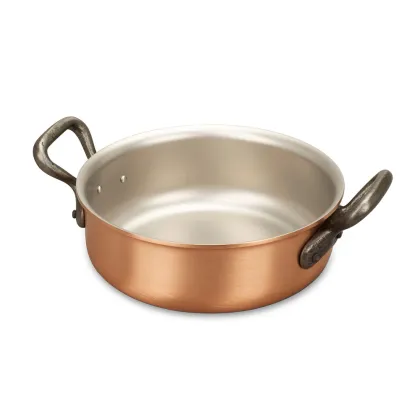 Zdjęcie Niski garnek casserole o średnicy 16 cm z miedzi