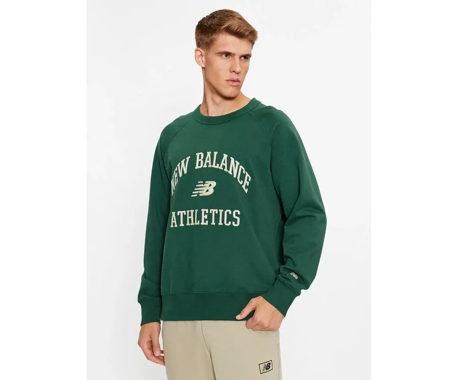 obrazek 1 New Balance Bluza Athletics Varsity Fleece Crewneck MT33550 Zielony Regular Fit
