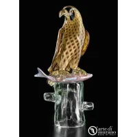 Picture Decorative Murano glass - elegant Hawk on a fish