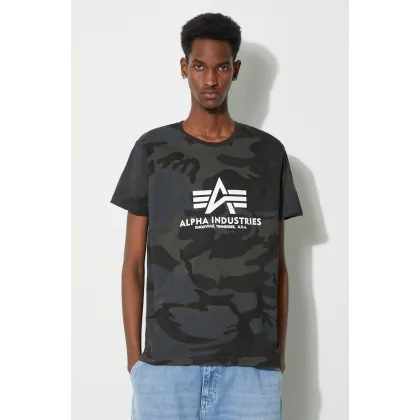 Zdjęcie Alpha Industries t-shirt bawełniany Basic T-Shirt Camo kolor zielony wzorzysty 100501C.125