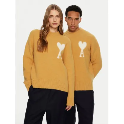 Zdjęcie AMI PARIS Sweter UKS025.KN0032 Żółty Regular Fit