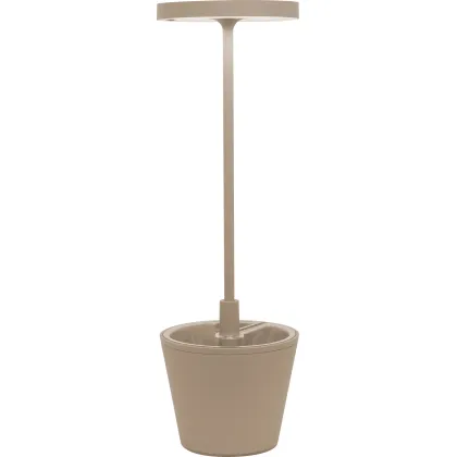 Zdjęcie Beżowa lampa stołowa Poldina Reverso z misą