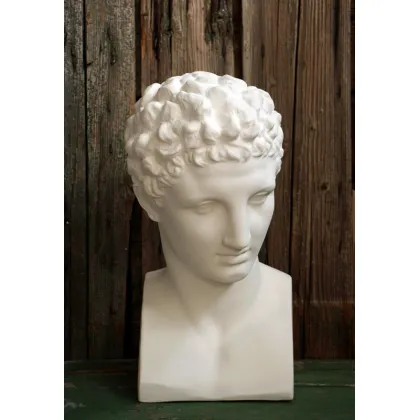 Picture Beautiful plaster bust of Hermes, head of Praxiteles